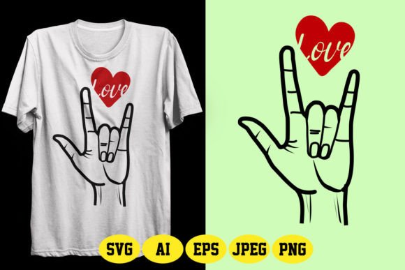 ASL Love Hand Drawn Design 2: A Unique Creative Asset