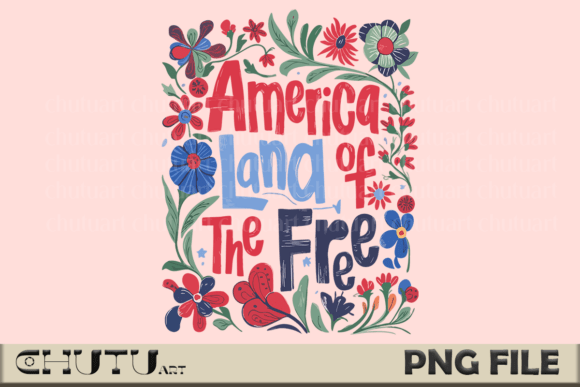 Land of the Free: A Vintage Floral Design for Modern Projects