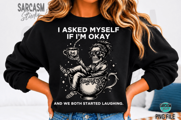 Tea and Chaos Funny Skeleton PNG: A Design for Every Project