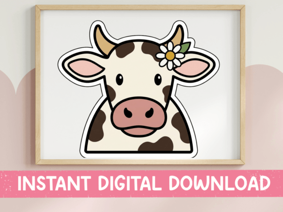 The Cutest Cow Sticker Design for Farmhouse Charm
