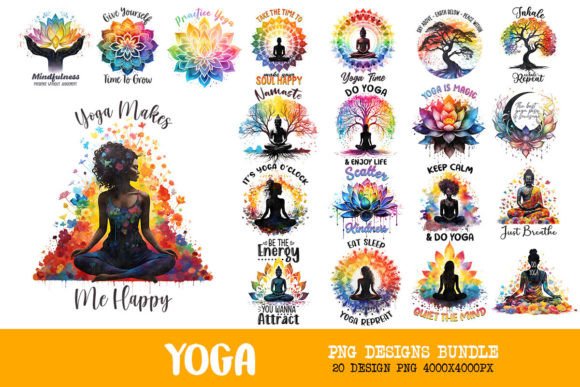 Yoga Serenity Art Design Bundle: Infuse Calm into Your Brand